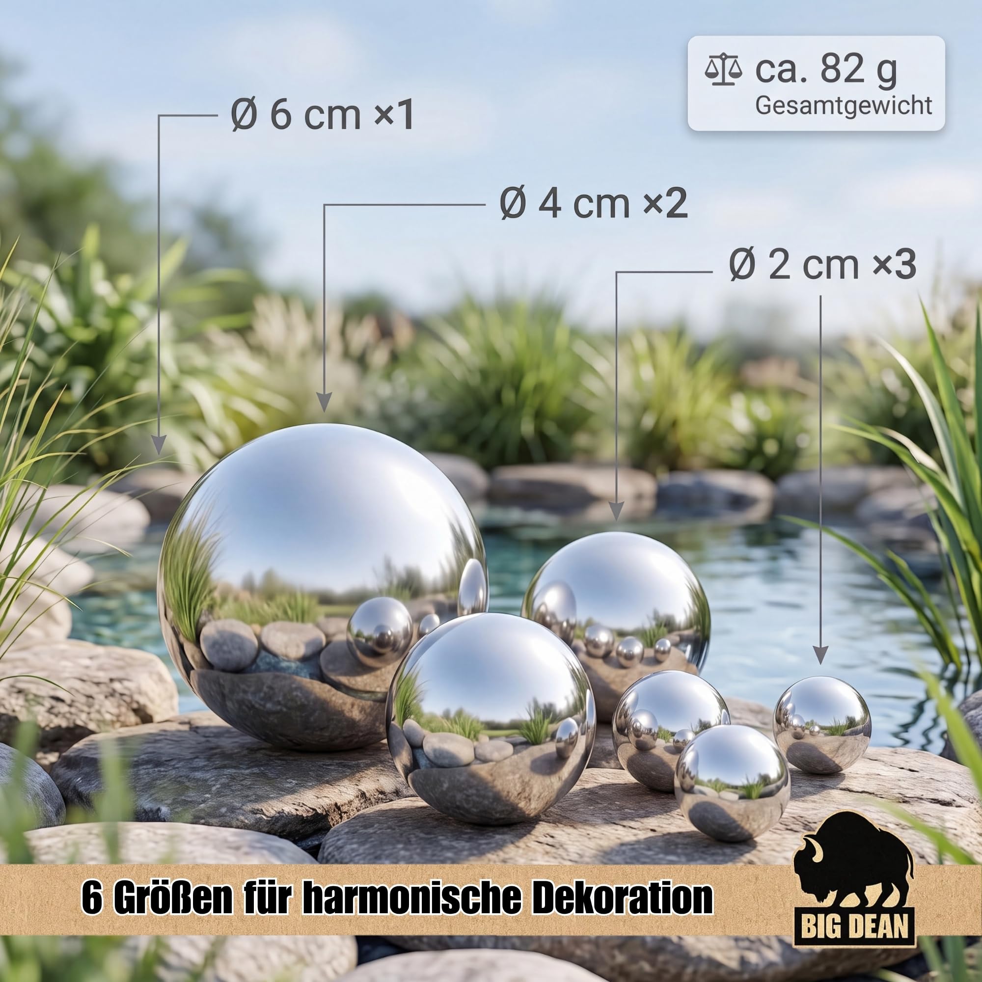Mini fontaine XXL avec bol et boules de bassin intérieur et extérieur - 65 cm de diamètre