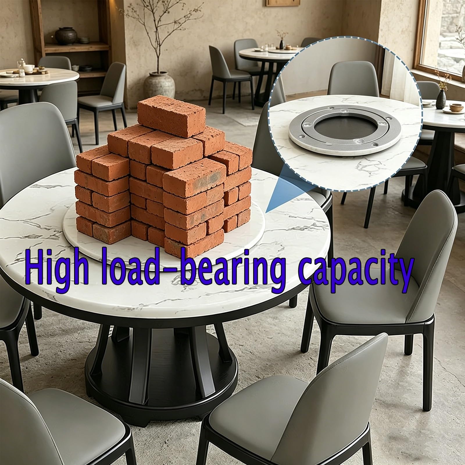 Rodamientos De Plataforma Giratoria,Pista Giratoria,Lazy Susan Giratoria | Placa Giratoria,Plato Giratorio,Metal De Aluminio,Para Hardware De Rodamiento De Plato Giratorio(450mm(18 inches))