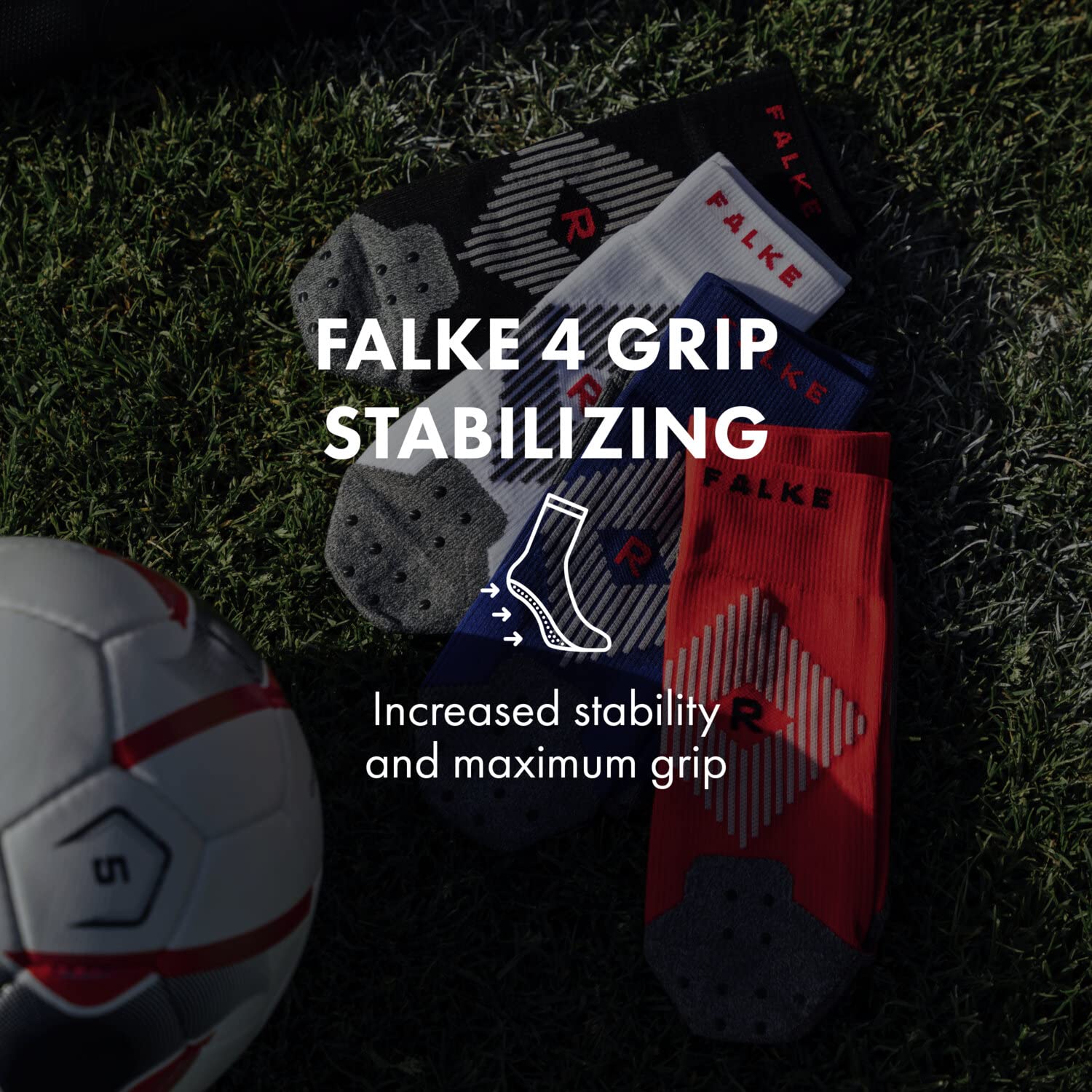 FALKE unisex adulto 4 GRIP Stabilizing calzini sportivi supporto della caviglia puntini in silicone sulla suola migliore aderenza alla scarpa traspiranti asciugatura rapida filo funzionale 1 paio | aumenta la stabilità e massimizza la presa