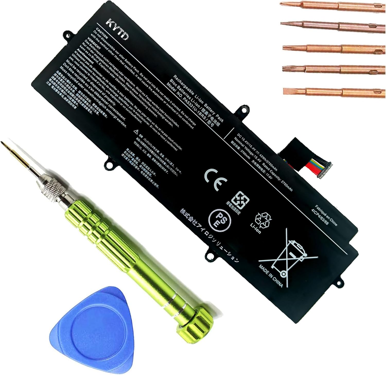 PA5331U-1BRS Laptop Battery compatiable with for Toshiba Dynabook Portege A30-E X30L-G R30-A R30-E for Dynabook Terca A30-G A40-E A40-G Series Compatible Part Number PA5331U-1BRS（42Wh-15.4V