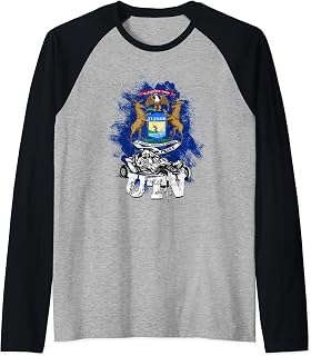 UTV Riding UTV Racing Michigan Flag UTV Raglan Baseball Tee
