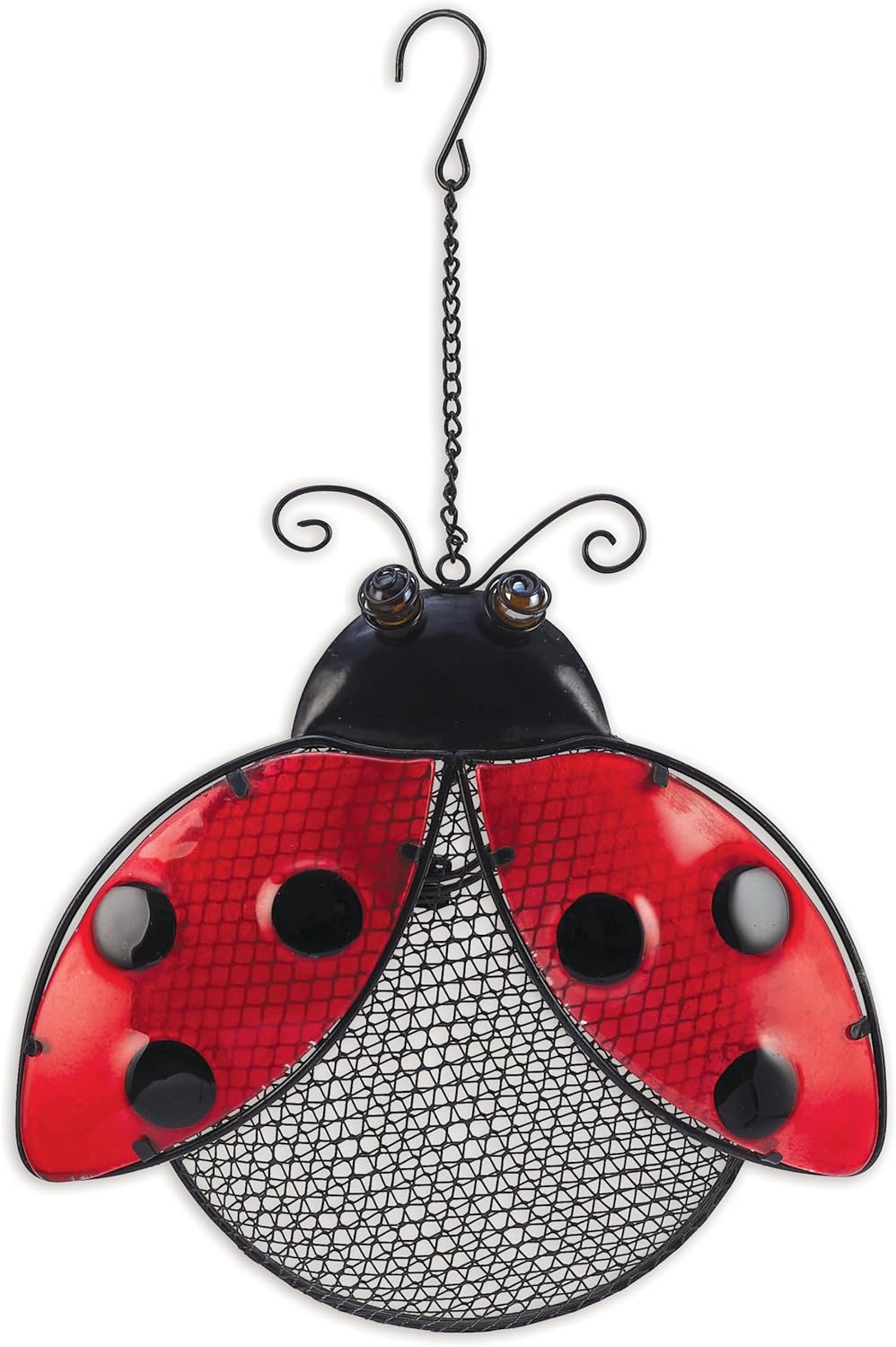 Sunset Vista Designs for The Birds Stained Glass Wire Mesh Birdfeeder, Animal Shaped, Ladybug