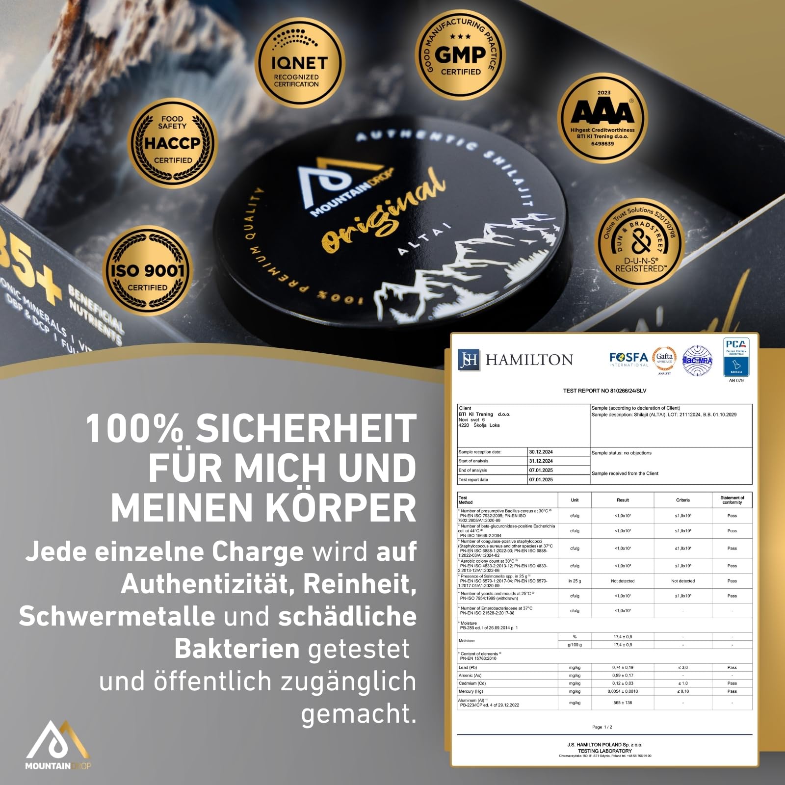 Mountaindrop Mumijo Shilajit Original 40g I traditionelle Nahrungsergänzung mit Fulvinsäure & Huminsäure aus dem Altai Gebirge I Ayurveda Supplement in Handarbeit geerntet & laborgeprüft
