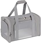 Cat Carrier Bag, Dog Travel Carriers, Airline Approved Soft-Sided Pet Carrier for Small Medium Cats and Small Dogs, Portable Carrier with 4 Open Doors and 3 Mesh Windows, Pink, Medium