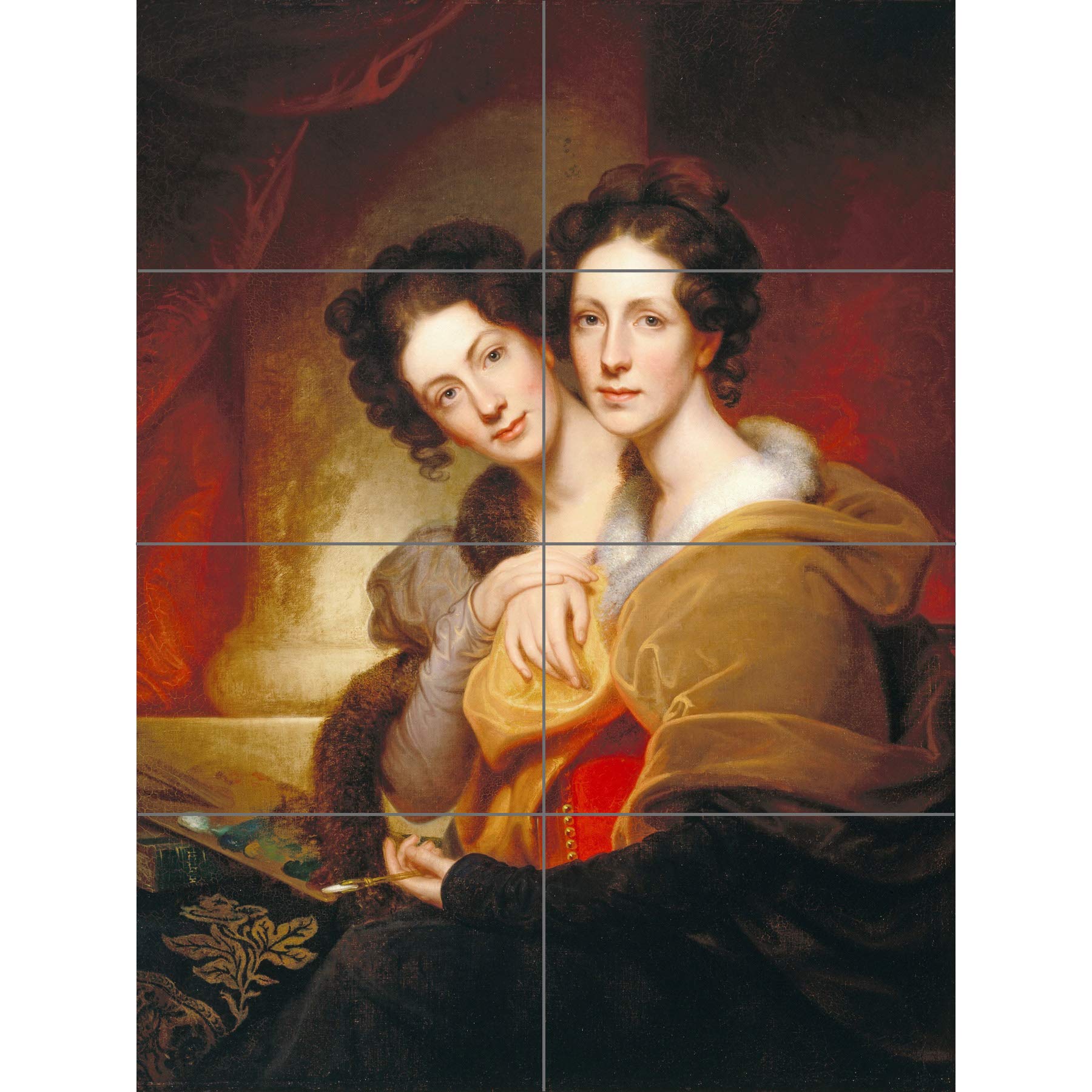 Artery8 Rembrandt Peale The Sisters Eleanor And Rosalba Peale XL Giant Panel Poster (8 Sections)