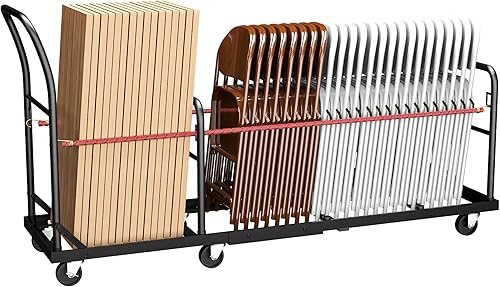 Carrito de silla plegable multifuncional vertical, carrito de colocación horizontal en forma de L, estante de almacenamiento de silla plegable de