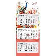 3-Month Calendar Design 2027 Wall Calendar 33 x 80 cm with 3 Months at a Glance Date Slider Year Overview School Holidays Foldable for Office and Home Office