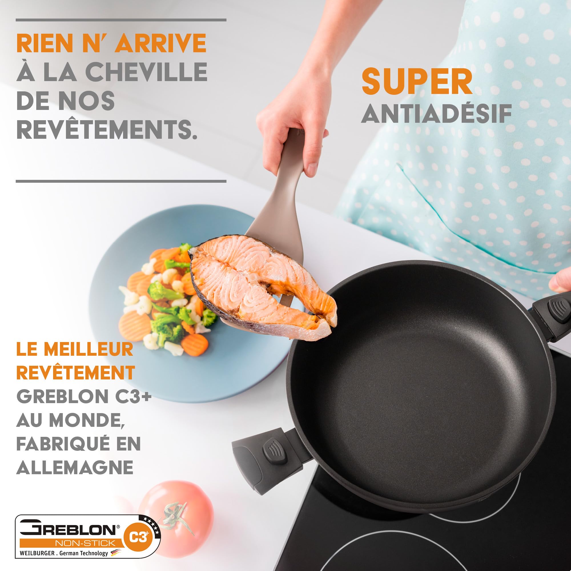 Stone&Stone Set cuisinière à vapeur à induction 24 cm | cuiseur à vapeur de cuisine + grill + cuiseur à vapeur pour aliments à 3 niveaux empilés + couvercle en verre trempé + cuillère, S&S RS1003
