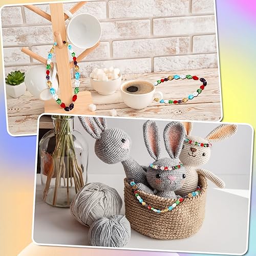 Miniatura 4 de 1300 cuentas de cristal para fabricación de joyas, cuentas de vidrio facetadas de bicono para pulseras, collares, colgantes, suministros de