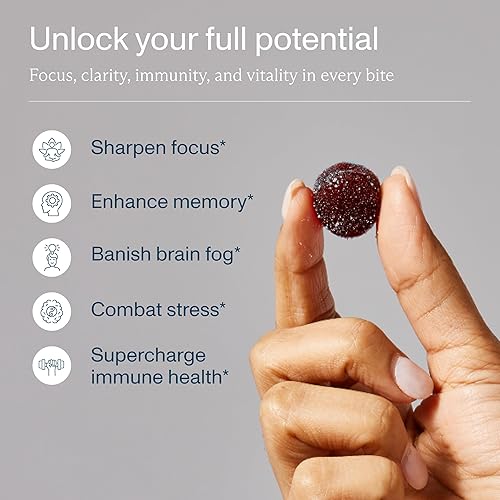 Miniatura 2 de FOCL Gomitas de hongos de melena de leones  Suplemento de hongos para la función cerebral, concentración, memoria, energía, refuerzo inmunológico,