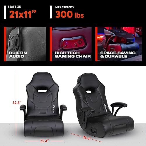 Miniatura 3 de X Rocker Video Gaming Floor Rocker Chair, Built-in Audio, College Dorm Essentials for Guys and Girls, Bedroom, Foldable, Gifts for Gamers