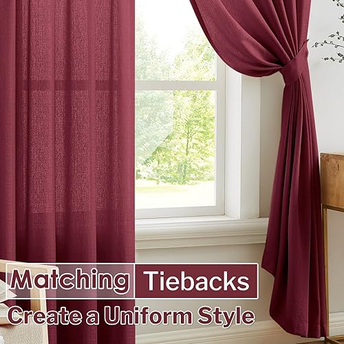 Miniatura 6 de Melodieux - Cortinas semitransparentes para sala de estar, dormitorio, cortinas de gasa