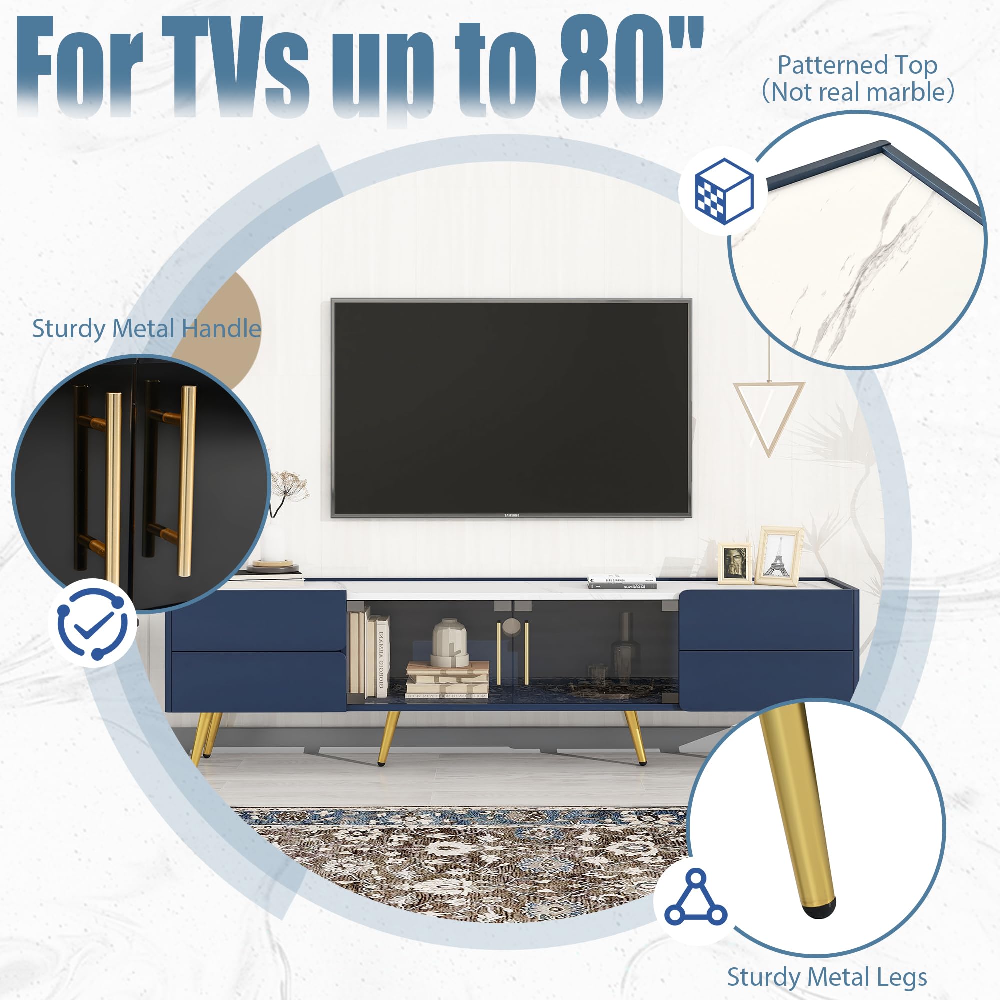 Amazon.com: LUMISOL LED TV Stand for TVs Up to 80 Inchs, Modern