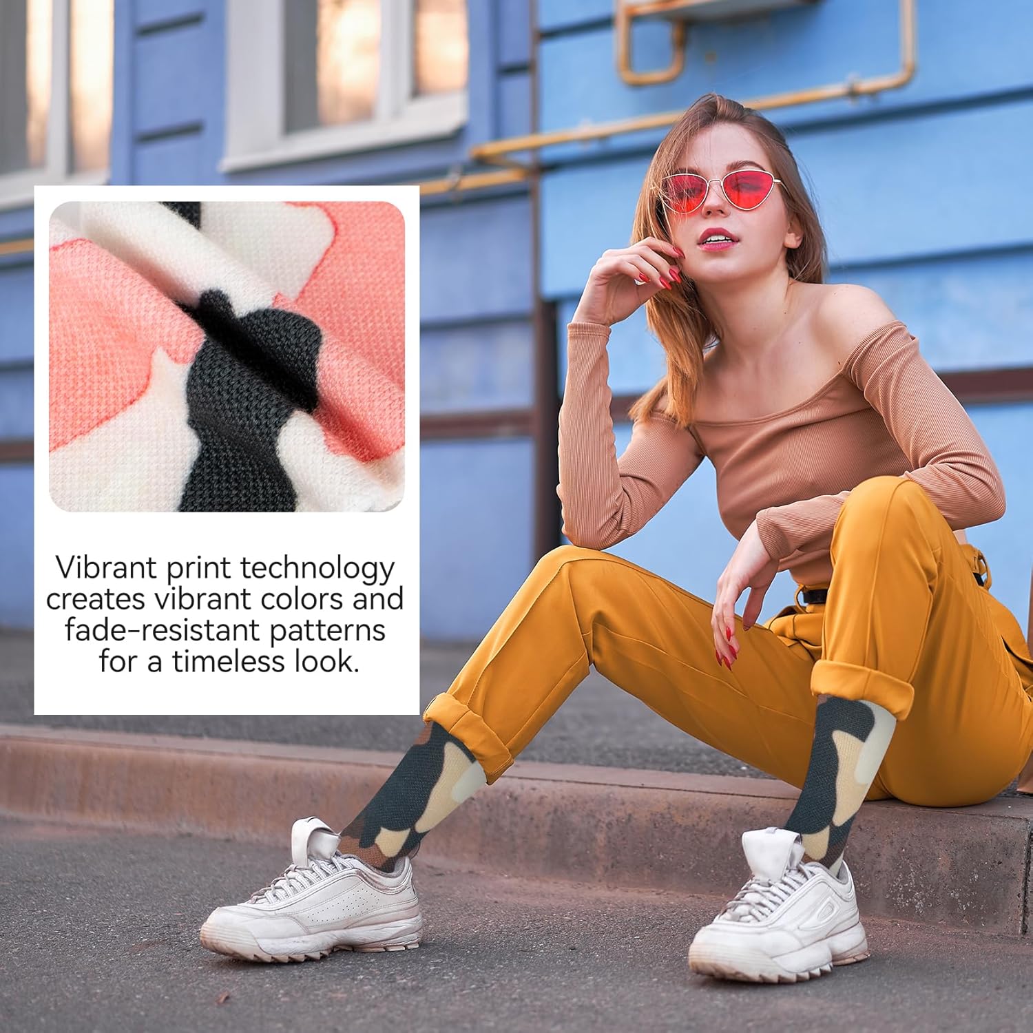 VividPrint 5-Toe Socks (3 Pairs) – Stylish Crew Socks for Women & Men, Breathable & Supportive - Image 7