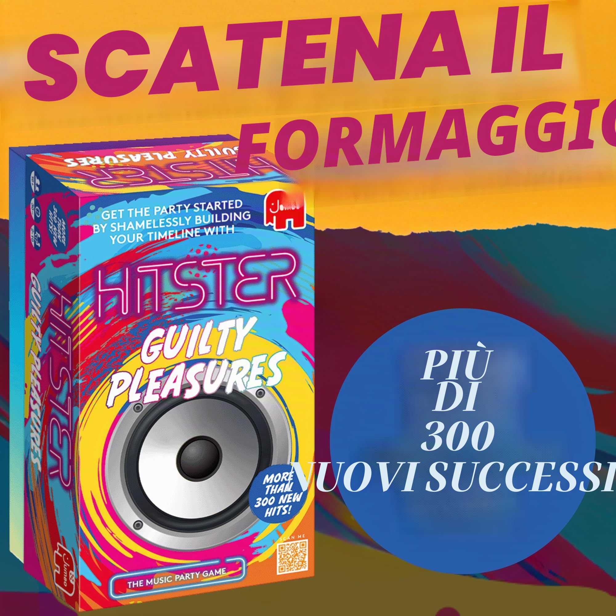 Hitster Guilty Pleasures - Gioco da tavolo per feste musicali, carte e quiz per i tuoi brani più amati e di formaggio, oltre 300 nuove canzoni, Guess the Song, Year & Artist - Giochi per adulti e