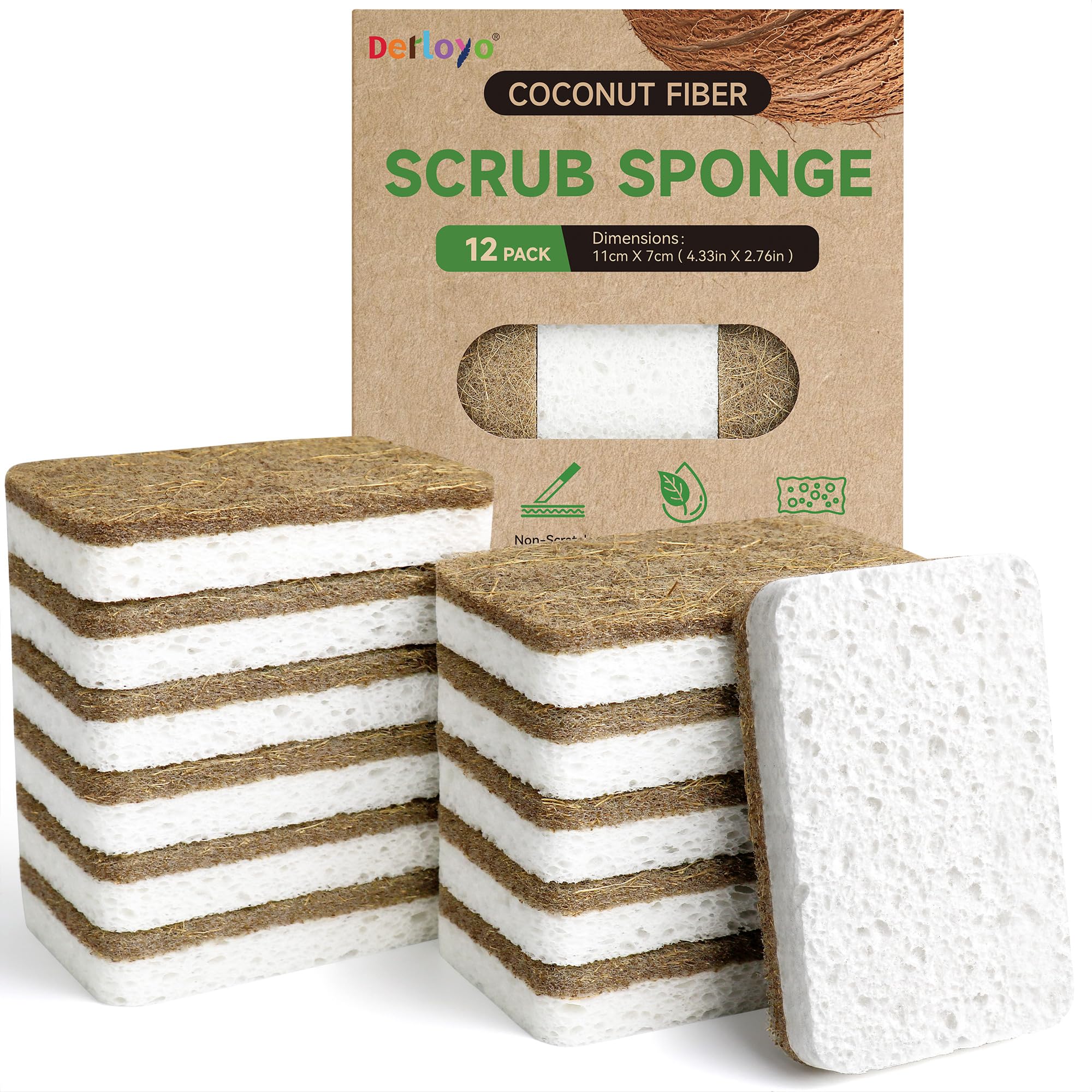 Natural Kitchen Sponges - 12 Pack -1