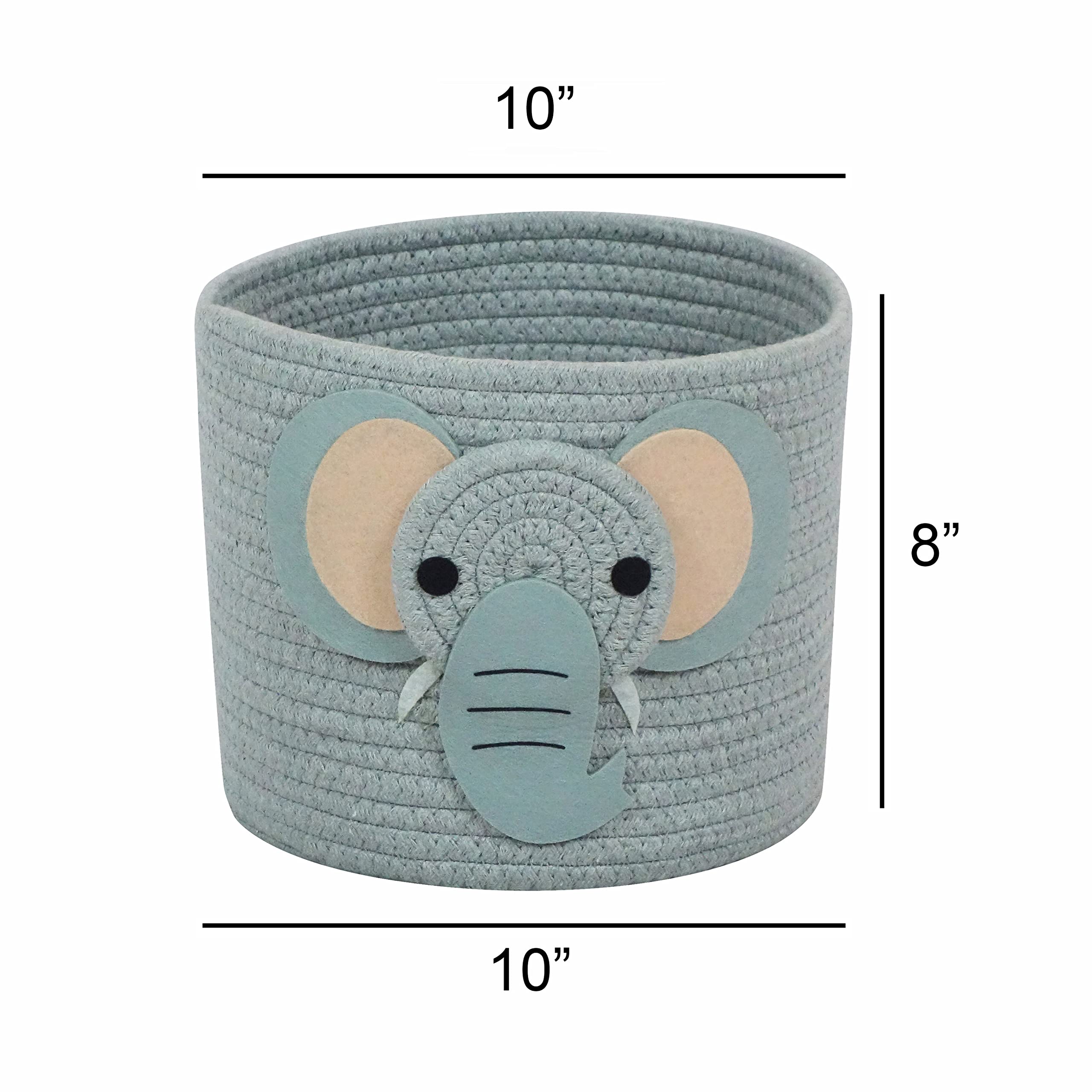 Cestas pequeñas de cuerda de algodón con diseño de safari para organizador de pañales de bebé, almacenamiento de guardería, decoración de habitación de niños, organizador de habitación 2