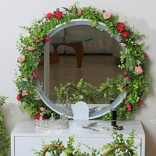 Miniatura 7 de Dolicer Paquete de 8 guirnaldas de eucalipto, guirnaldas de eucalipto sintético de 48 pies, hojas de eucalipto artificiales de vid, guirnaldas de