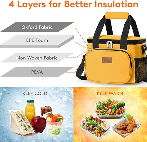 Miniatura 107 de Lifewit Lonchera mediana aislada, suave y refrigerante, para adultos, hombres y mujeres, flor 12 latas (9L)