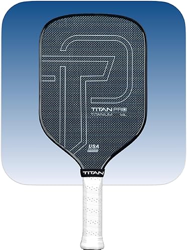 Pala de pickleball Titan Pro de titanio, aprobada por USA Pickleball, opciones de 14 mm y 16 mm, núcleo revolucionario de Nomex y PP en dos capas,