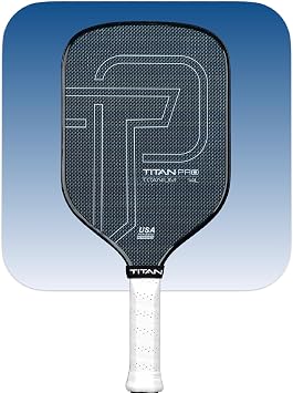 Titan Pro Titanium Carbon Fiber Pickleball Paddle T700 Carbon Fiber Face, Electroplated Titanium, Nomex Duo Core, USA Pickleball Approved, 14mm & 16mm Intermediate to Advanced Players