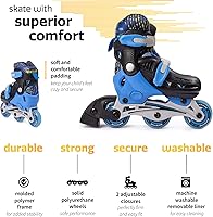 Vista 4 de New-Bounce - Patines en línea ajustables para niñas y niños, para niños, adolescentes y adultos jóvenes, patines al aire libre para niños de 8 a 12