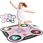 Kidzlane Light Up DJ Dance Mat for Kids - Bluetooth & AUX Compatible - 3 Fun Arcade Games with 5 Difficulty Levels - Detachable Top Mats with Fairytale & Speaker Motives - Adjustable Volume - Ages 6+