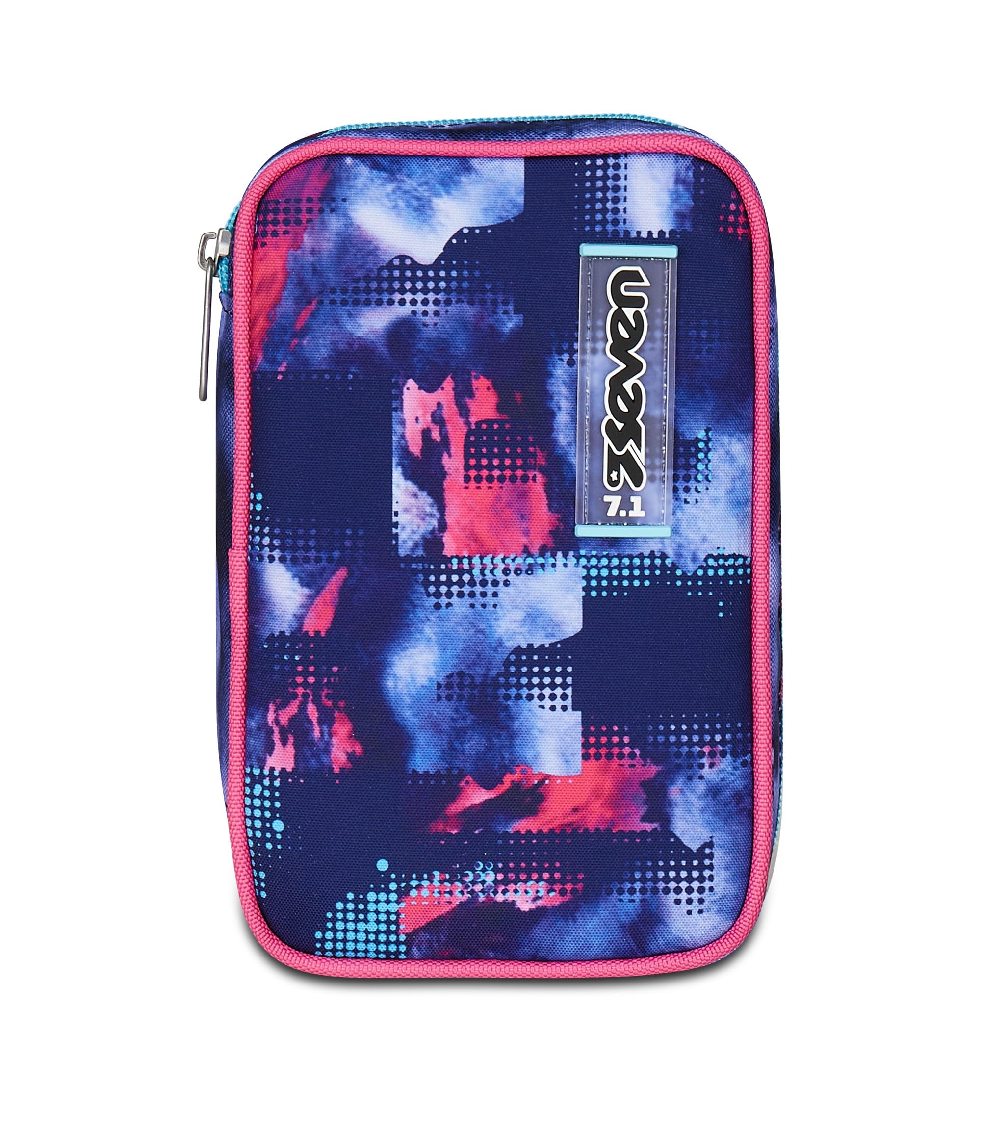 Seven Astuccio Scuola Speed Case SHADY DYE GIRL, Viola, Portapenne Mono Scomparto con Plance Amovibili, Completo Di Penne, Matite, Colori, Accessori Zaino, Scuola Elementare, Bambina