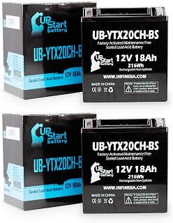 2-Pack UB-YTX20CH-BS Battery Replacement for 2007 Suzuki LT-A700X King Quad 700 CC ATV - Factory Activated, Maintenance Free, Motorcycle Battery - 12V, 18AH, UpStart Battery Brand