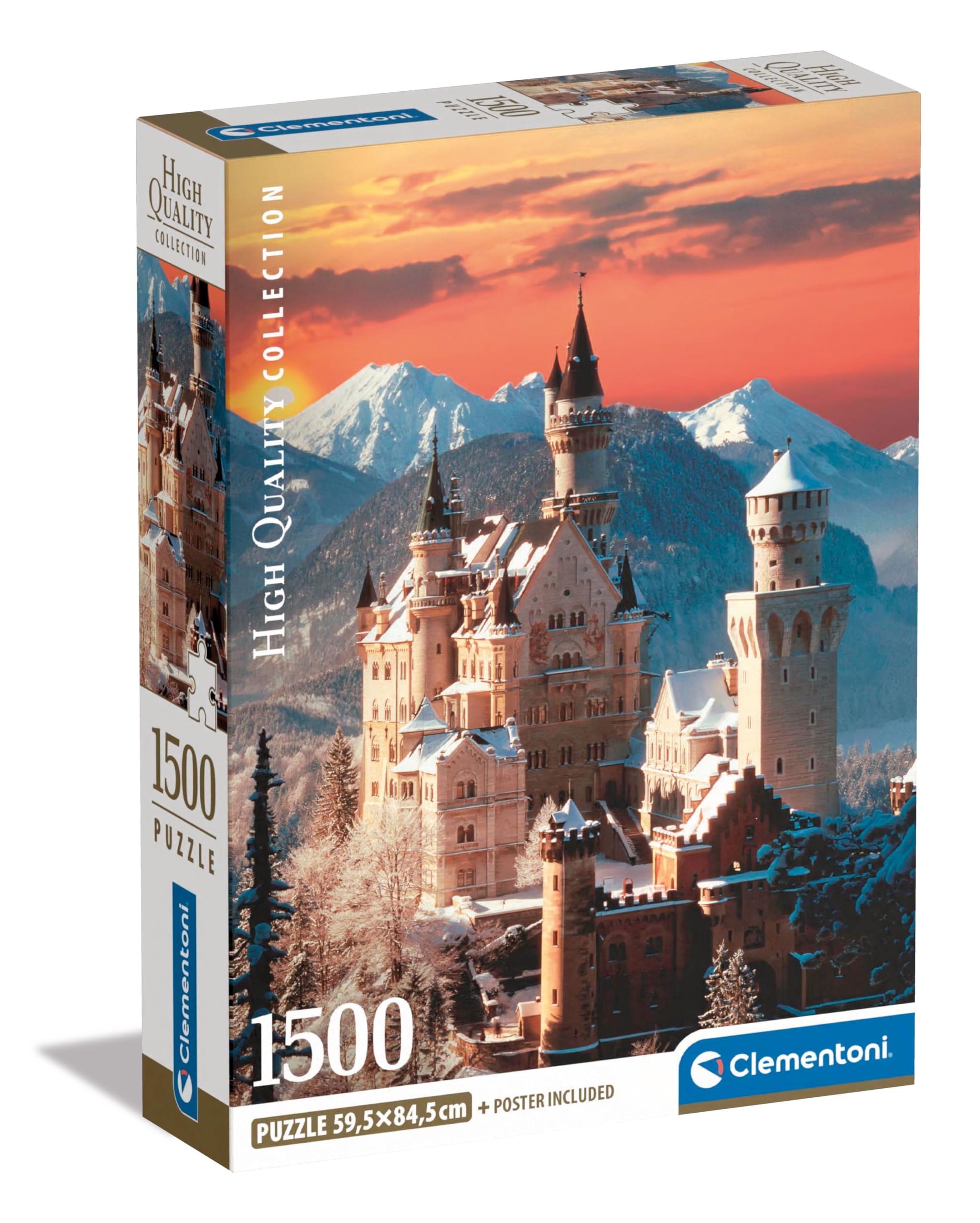 Clementoni Collection Neuschwanstein-Puzzle De 1500 Piezas Relajante, Rompecabezas Adultos, Entretenimento, 31716, Color