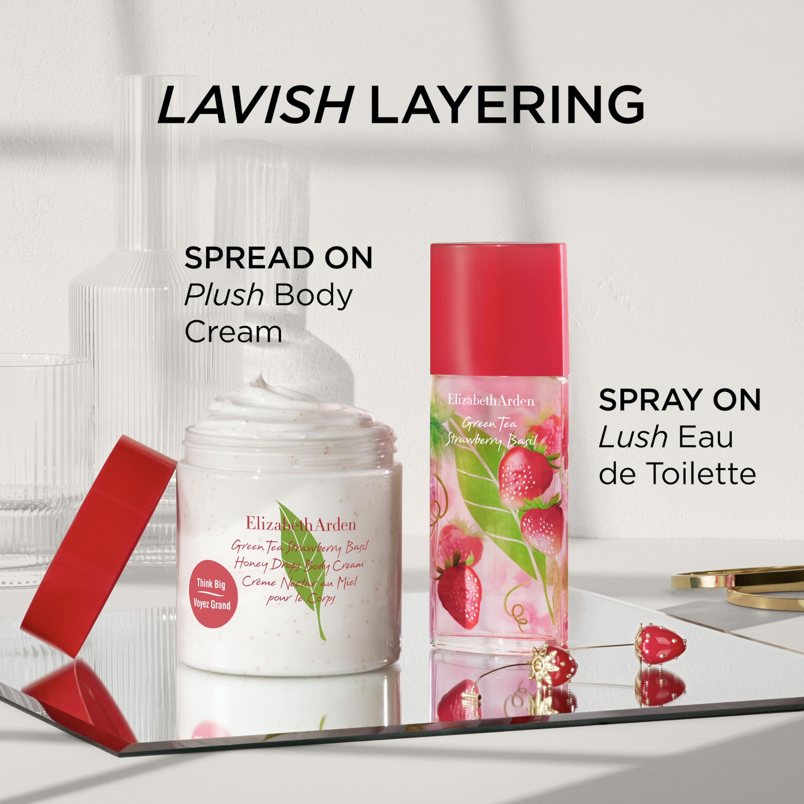Elizabeth Arden Perfumy damskie Green Tea Strawberry Basil, świeża i owocowa damska woda toaletowa z nutami truskawki, bazylią i zieloną herbatą, długotrwały zapach o lekkim i orzeźwiającym zapachu
