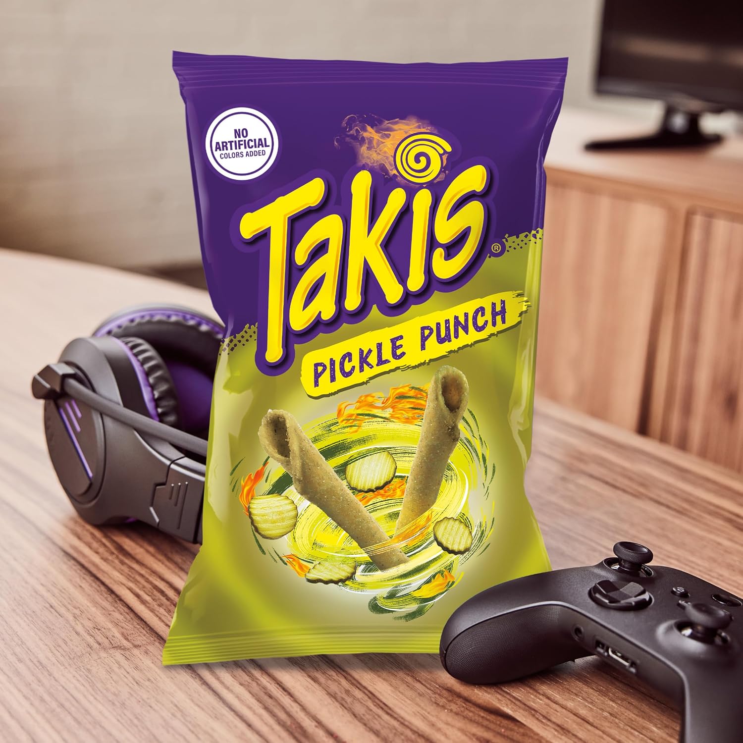 Takis Pickle Punch Sharing Size – Spicy Pickle Flavored Medium Tangy Rolled Tortilla Chips (Pack of 2) image 5
