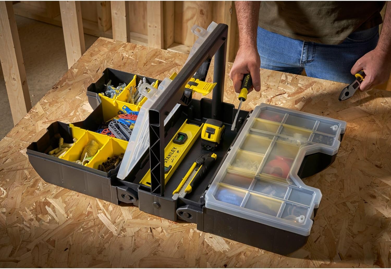 Stanley STST1-71963 3-In-1 Tool Organiser - Black/Yellow
