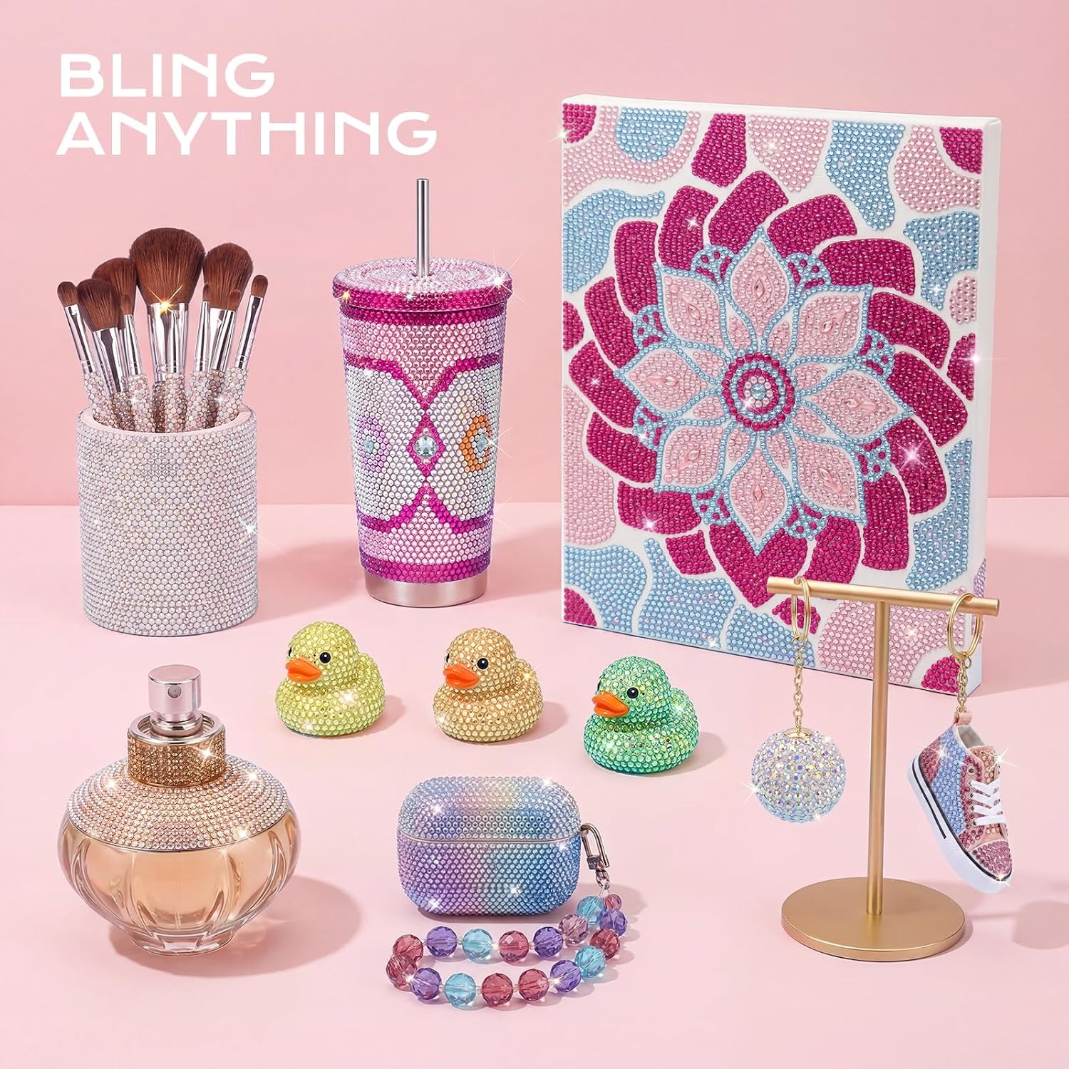 Bedazzling Kit 50000 Pcs 40 Colors, Rhinestones for Bedazzling Gems, 3mm Bedazzle Resin Rhinestone Set, Badazzle Kit with 4 B7000 Jewelry Glue, Tools for DIY Nail Art, Crafts Gifts, Clothes, Tumblers