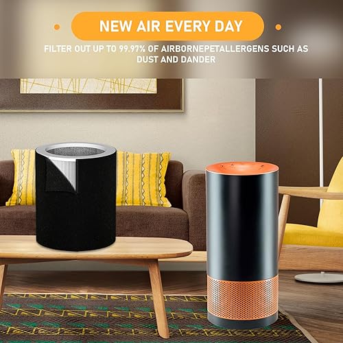 Miniatura 5 de H-PF400 Kit de repuesto de filtro HEPA compatible con purificador de aire de torre cilíndrica H-HF400-VP H-PF400 Hunter HP400, 1 filtro HEPA + 4