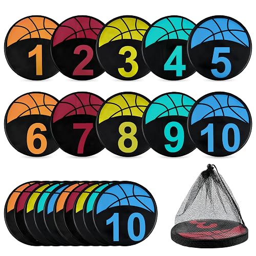 Basketball Spot Marker, 9" Colorful Anti-Slip Rubber Sports Training Markers,