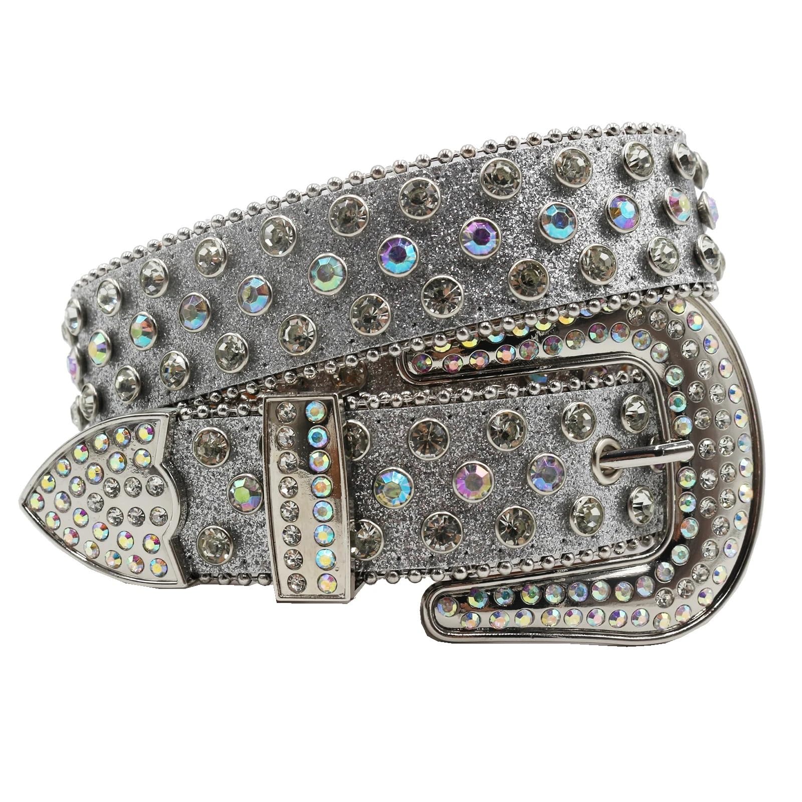 Cinturones Mujer De diamantes De imitación cinturones De lujo con tachuelas De cristal con hebilla Cinto