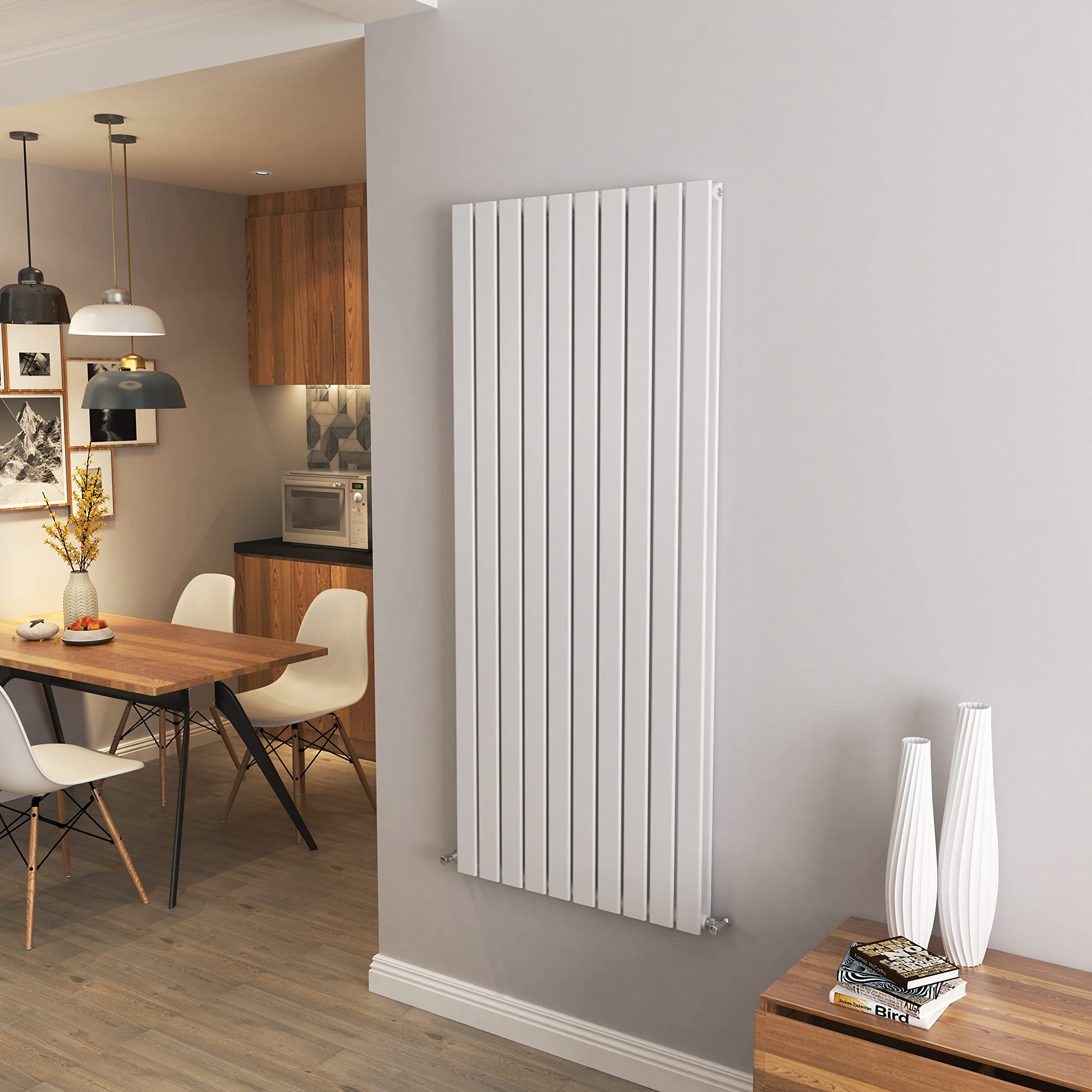 White Vertical Radiator Double Column Flat Panel Central Heating Radiators 1600 * 680mm