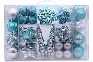 73ct Turquoise Christmas Decorations: The Premium Shatterproof Ornament Set for a Festive Holiday