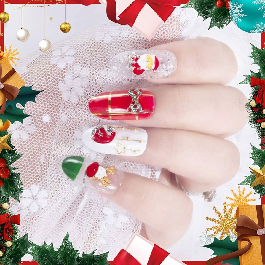 Amazon.co.jp: Kingsie クリスマス ネイルパーツ 20点セット