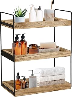 3 Tier Bathroom Counter Organizer, Counter Standing Rack Cosmetic Holder, Bathroom Countertop Organizer and Storage Shelf, Vanity Organizer Bathroom Counter Tray and Coffee Station Organizer