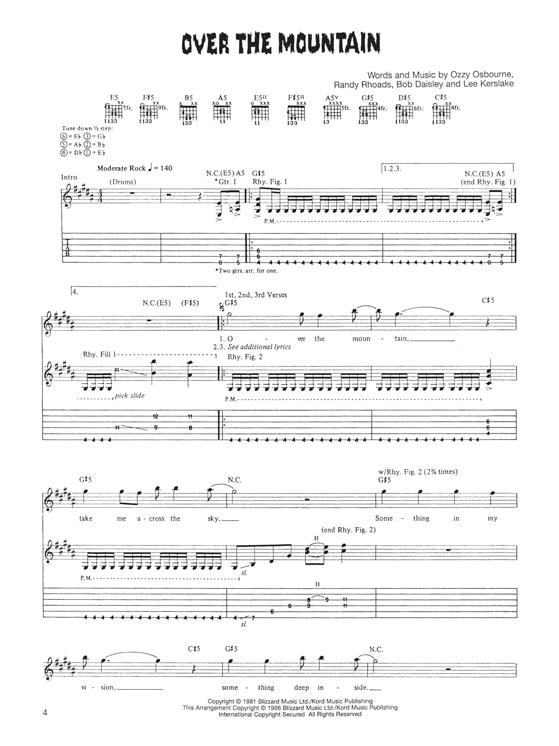 Ozzy Osbourne Diary of a Madman | Guitar Tablature Songbook with Accurate Transcriptions | Play It Like It Is Sheet Music for Electric Guitar | Features Legendary Randy Rhoads Riffs