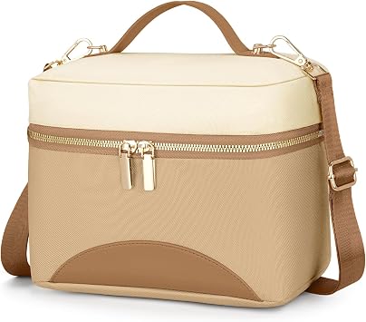 WOOMADA Insulated Lunch Bag For Women - Leakproof Adult Lunch Box With Adjustable Strap, Ideal For Office, Picnic, Hiking, Beach - Stylish Cooler Tote Bag