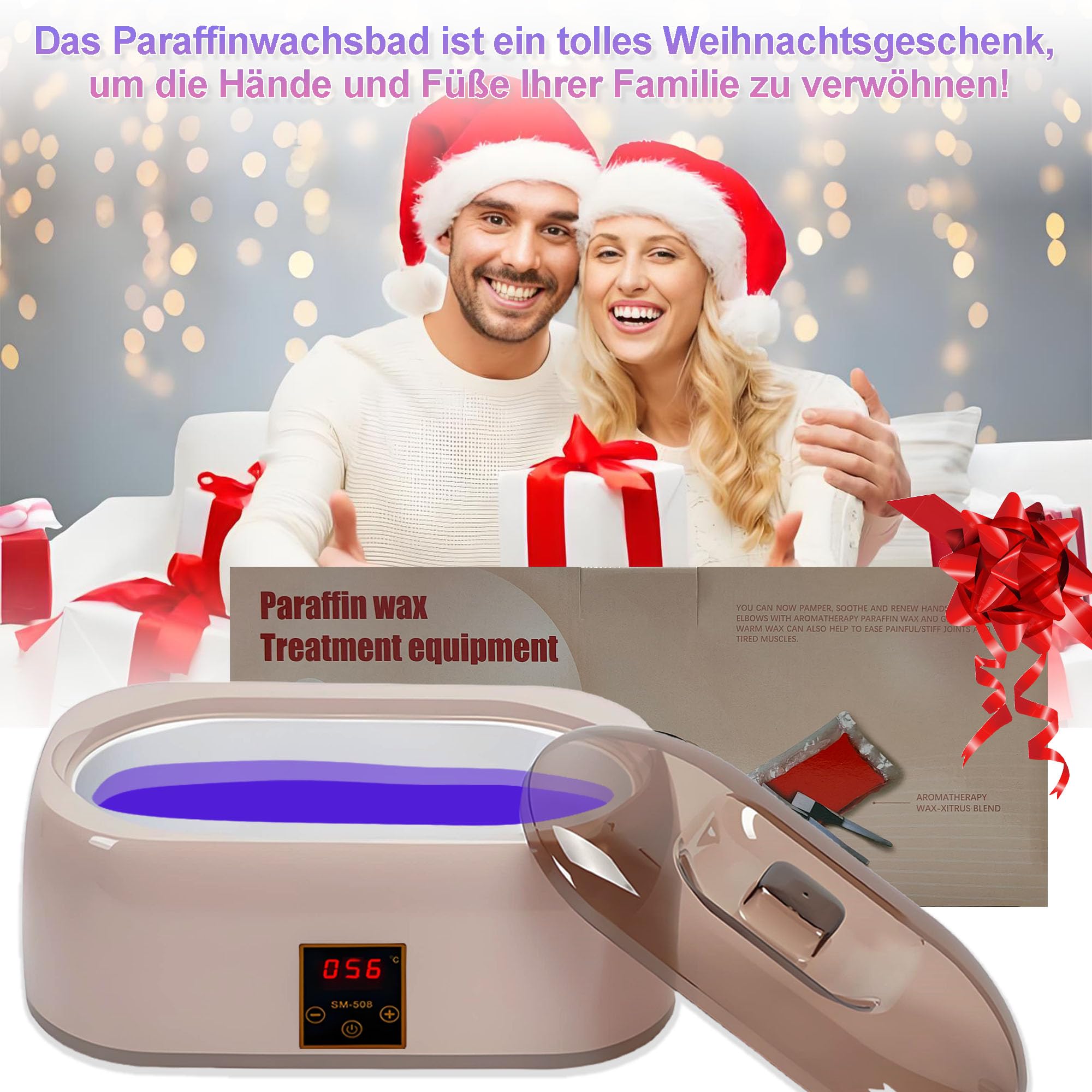 Bain de paraffine 4 litres multifonctionnel mains et pieds avec cire et technologie LED