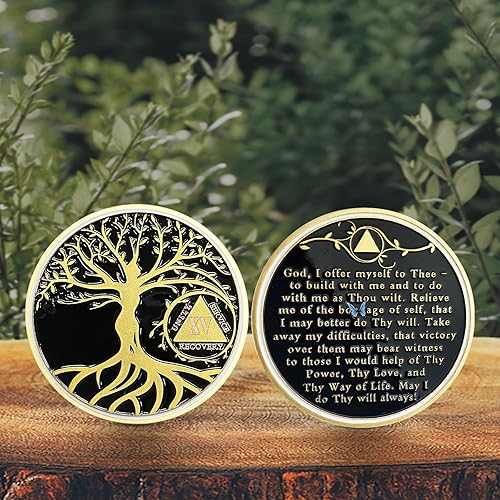 Miniatura 6 de 15 años de sobriedad Chip Árbol de la Vida Medallón AA Regalo de Recuperación Alcohólicos Anónimos Moneda Aniversario Token