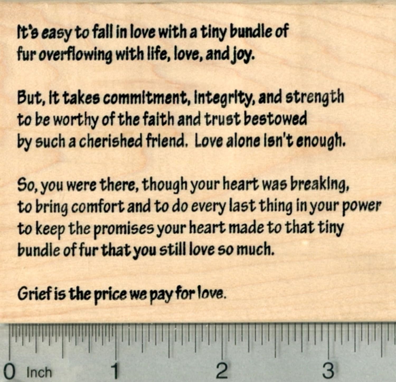 Sympathy in Pet Loss Rubber Stamp, It's Easy to Fall in Love