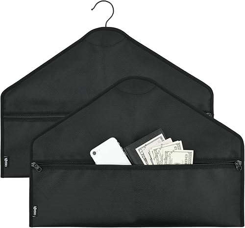 Cosmos Paquete de 2 bolsas de seguridad para colgar  Bolsillo oculto  Bolsa secreta con cremallera para colgar artículos personales en viajes, hogar