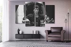 Scarface Al Pacino Movie Painting Canvas Print Art Home Decor (4 Pieces Medium)