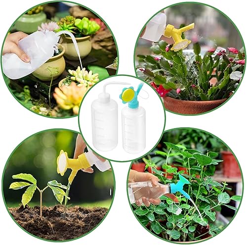 Miniatura 6 de Regadera de bonsái, botella de riego para suculentas, 2 botellas de lavado de chorro de 19.7 onzas líquidas, lata de agua para niños, boquilla