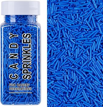 Blue Sugar Strands   Edible Hundreds & Thousands Sprinkles Cake Decorations for Baking, Cupcake, Donuts, Cookies, Ice Cream Toppings & Desserts